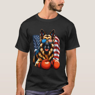 Patriotische Deutsche Schäferhund Boxhandschuhe Am T-Shirt