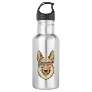 Patriotische Deutsche Schäferhund-Sonnenbrille Vin Edelstahlflasche