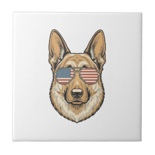 Patriotische Deutsche Schäferhund-Sonnenbrille Vin Fliese