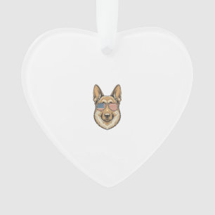 Patriotische Deutsche Schäferhund-Sonnenbrille Vin Ornament