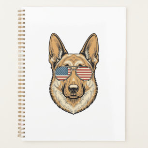 Patriotische Deutsche Schäferhund-Sonnenbrille Vin Planer