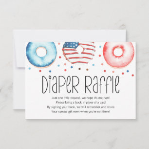 Patriotische Donut Baby Sprinkle Diaper Raffekarte Dankeskarte