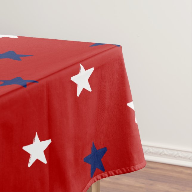 Patriotische dunkelrote blaue Marinestars Urlaub Tischdecke (Beispiel)