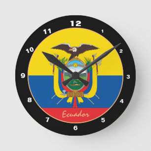 Patriotische Ecuador-Flagge, Ecuador Zuhause / Des Runde Wanduhr