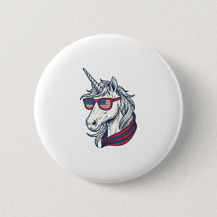 Patriotische Einhorn-Flagge-Sonnenbrille Vintage-V Button