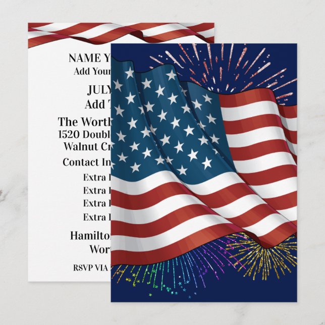 Patriotische Einladung (Vorne/Hinten)