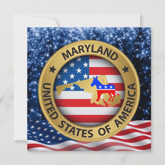 Patriotische Einladung von Maryland Democrat - srf (Vorderseite)