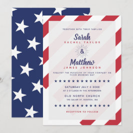 Patriotische Einladung zur Hochzeit - US-Flagge