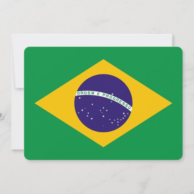 Patriotische Einladungen mit brasilianischer Flagg (Vorderseite)