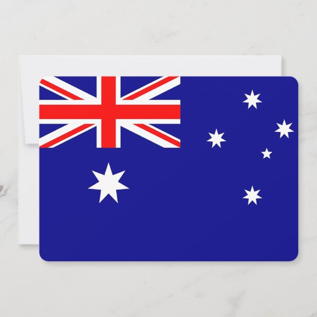 Patriotische Einladungen mit der Flagge Australien (Vorderseite)