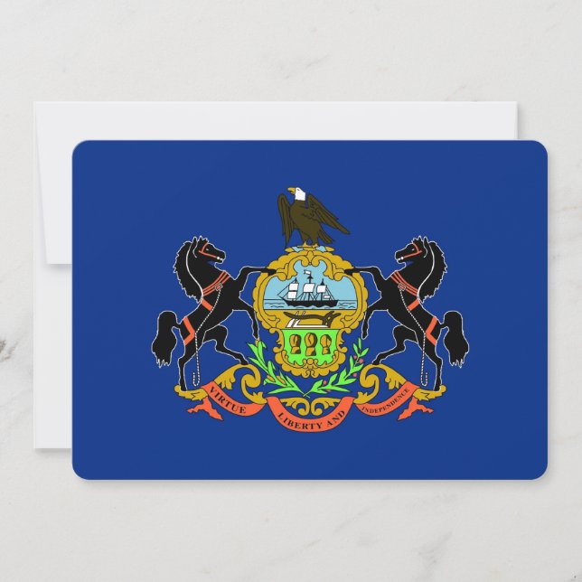 Patriotische Einladungen mit Pennsylvania Flag (Vorderseite)