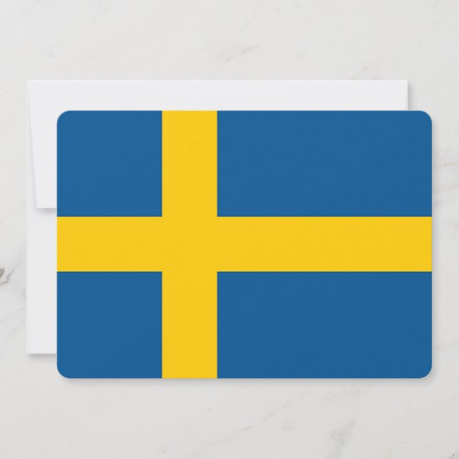 Patriotische Einladungen mit Schwedenflagge (Vorderseite)