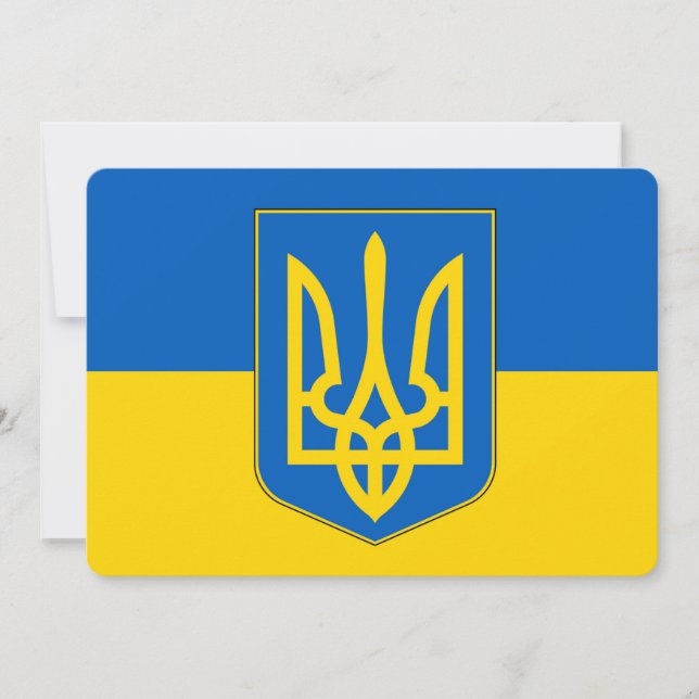 Patriotische Einladungen mit ukrainischer Flagge (Vorderseite)
