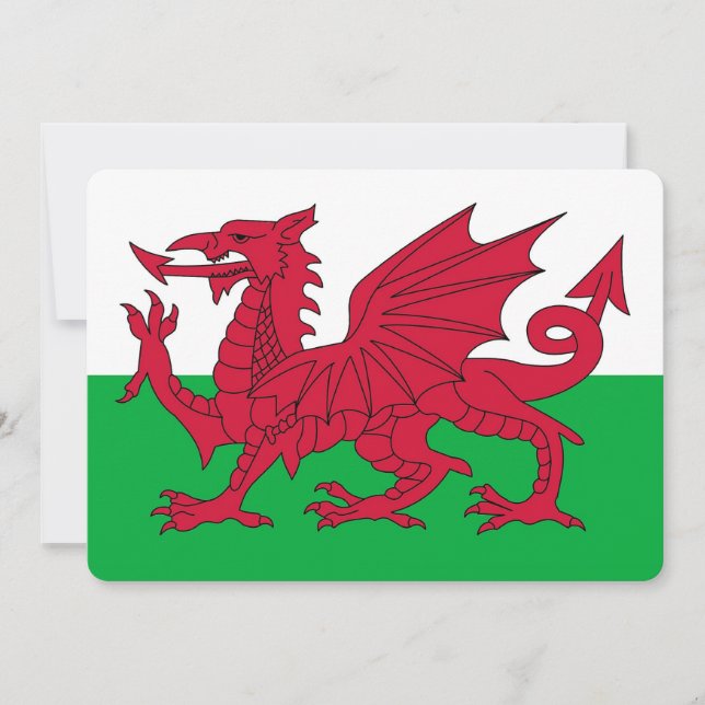 Patriotische Einladungen mit Wales Flag (Vorderseite)