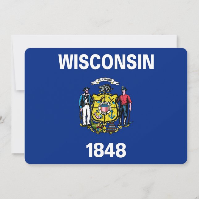 Patriotische Einladungen mit Wisconsin-Flagge (Vorderseite)