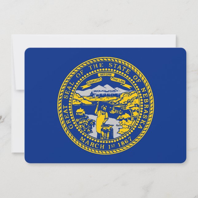 Patriotische Einladungen unter der Flagge Nebraska (Vorderseite)