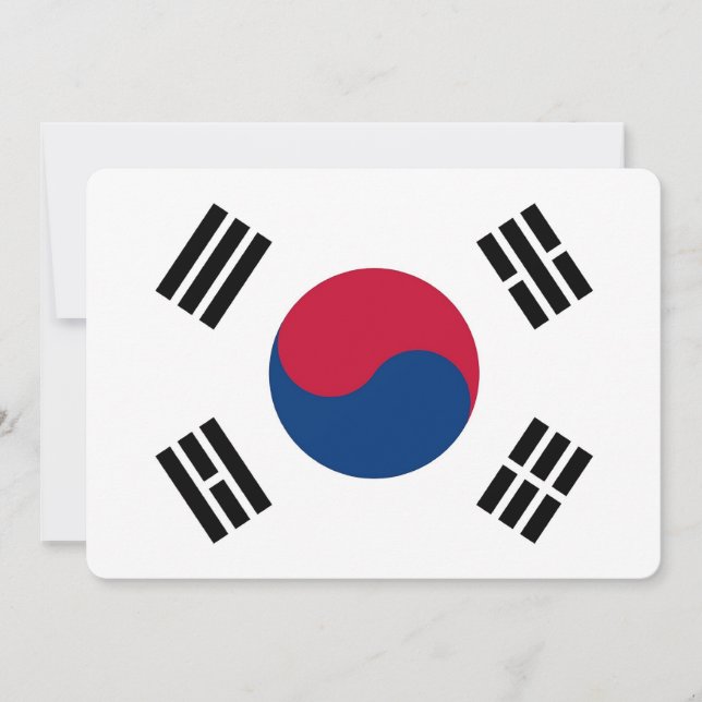 Patriotische Einladungen unter der Flagge Südkorea (Vorderseite)