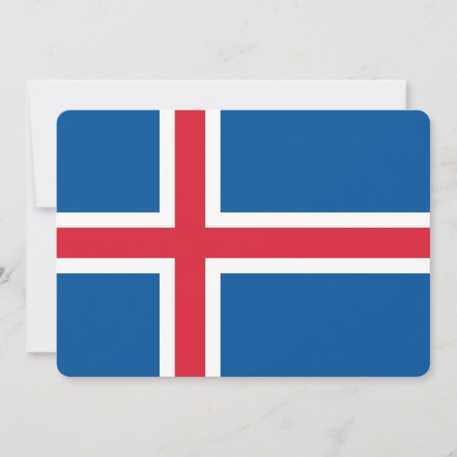 Patriotische Einladungen unter isländischer Flagge (Vorderseite)