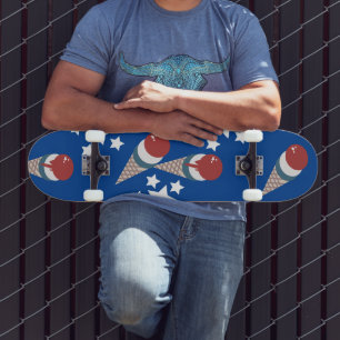 Patriotische Eiscreme Stars Muster Blaue Skateboar Skateboard