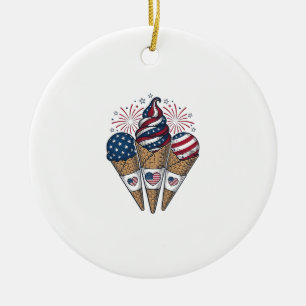 Patriotische Eistüten Vintage Fourth of July S Keramik Ornament