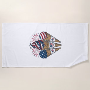 Patriotische Eistüten Vintage Fourth of July S Strandtuch