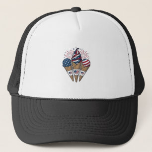 Patriotische Eistüten Vintage Fourth of July S Truckerkappe