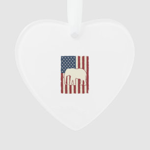 Patriotische Elefantenflagge Vintage-Vektor-Design Ornament