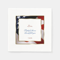 Patriotische, elegante USA Flag Gold Frame Wedding