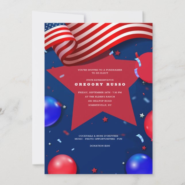 Patriotische Elemente Einladung (Vorderseite)
