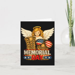 Patriotische Engelsflügel Militärstiefel Gedenktag Karte