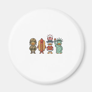 Patriotische Ente und Hot Dog Vintage Vector Shirt Magnet