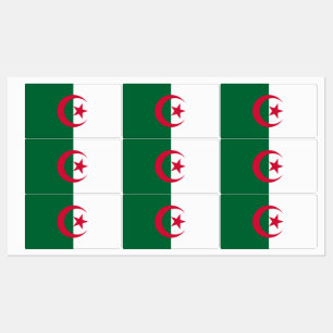 Patriotische Etiketten mit algerischer Flagge