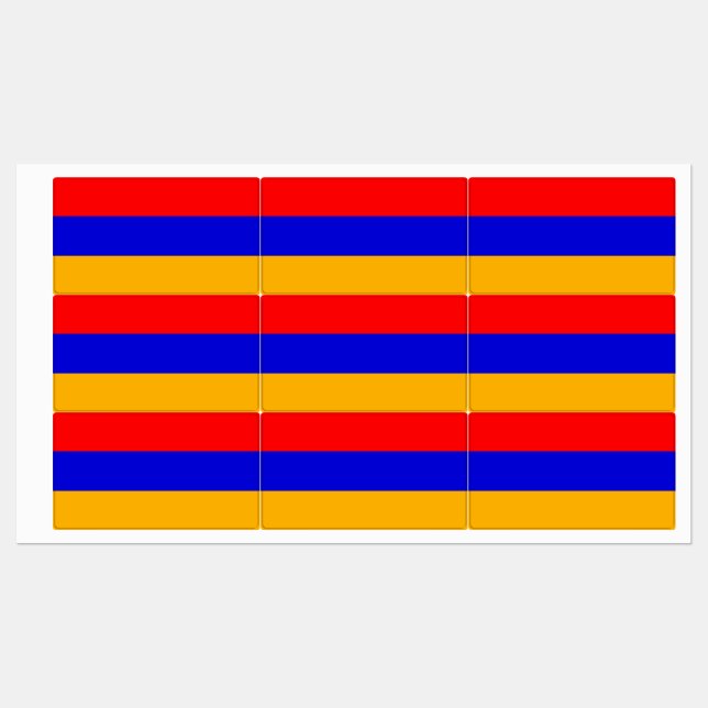 Patriotische Etiketten mit armenischer Flagge (Blatt)