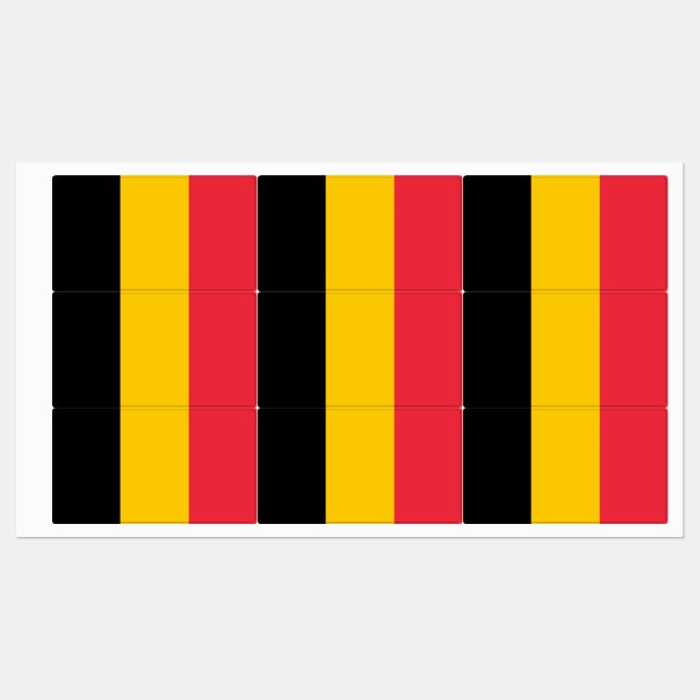 Patriotische Etiketten mit belgischer Flagge (Blatt)