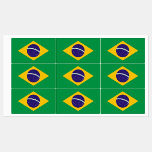 Patriotische Etiketten mit brasilianischer Flagge