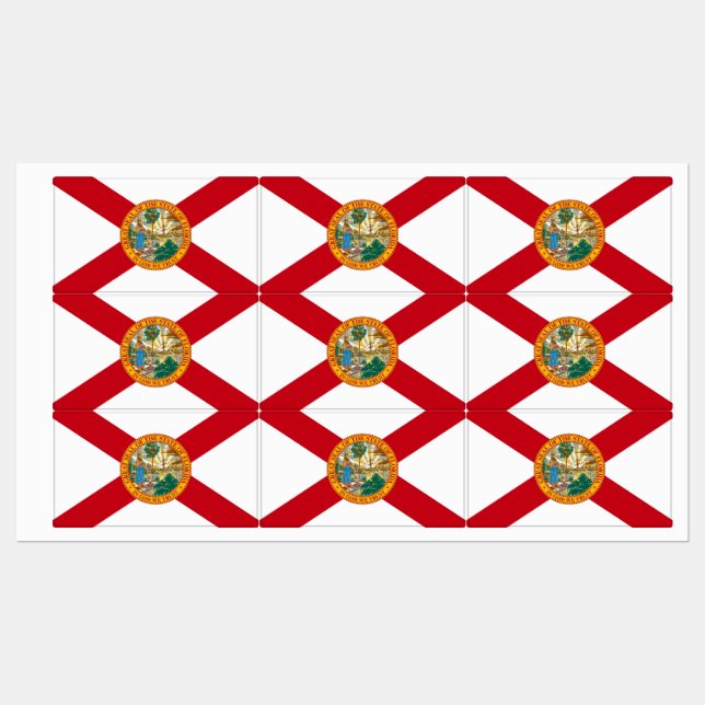Patriotische Etiketten mit der Flagge des Florida- (Blatt)