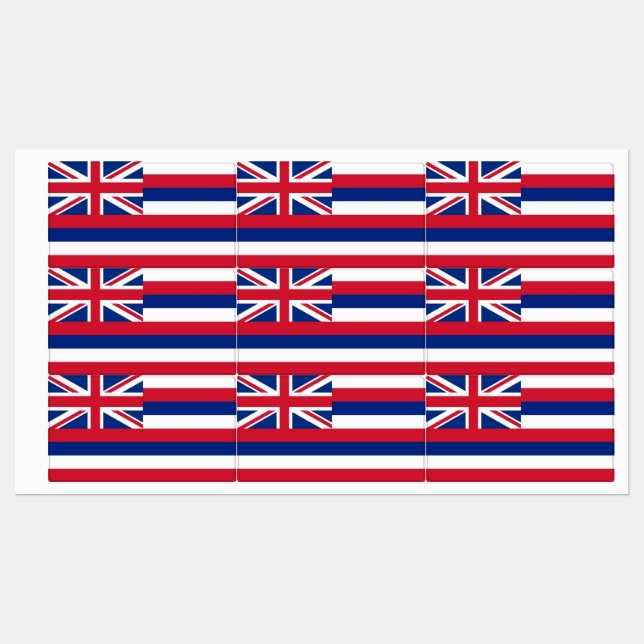 Patriotische Etiketten mit der Flagge des Hawaii-S (Blatt)