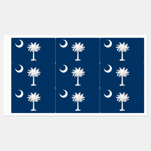 Patriotische Etiketten mit der Flagge des South Ca (Blatt)