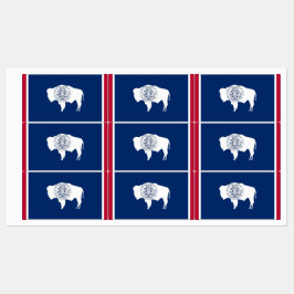Patriotische Etiketten mit der Flagge des Wyoming-