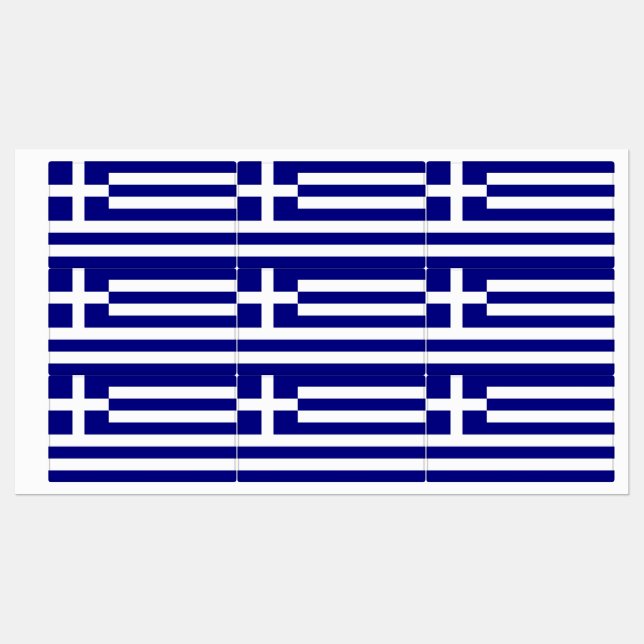Patriotische Etiketten mit der Flagge Griechenland (Blatt)