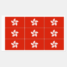 Patriotische Etiketten mit der Flagge Hongkongs