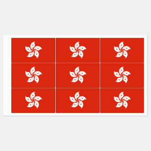 Patriotische Etiketten mit der Flagge Hongkongs