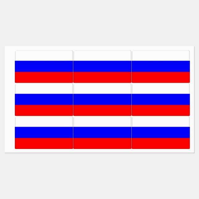 Patriotische Etiketten mit der Flagge Russlands (Blatt)