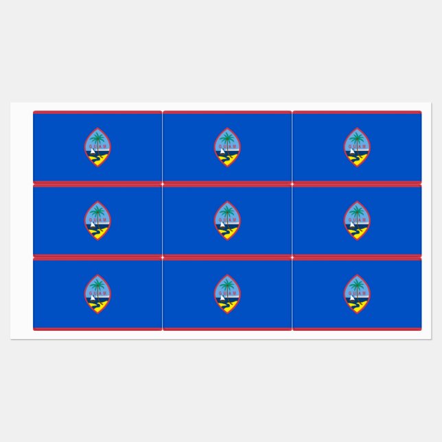 Patriotische Etiketten mit der Flagge von Guam (Blatt)