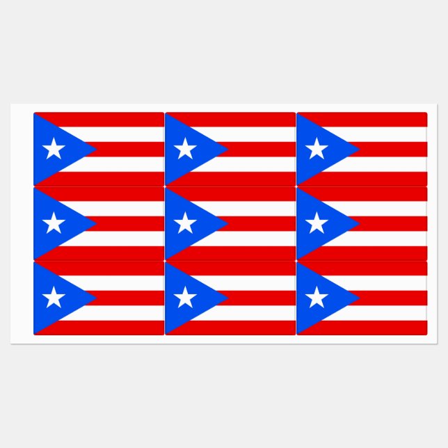 Patriotische Etiketten mit der Flagge von Puerto R (Blatt)