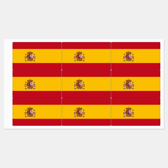 Patriotische Etiketten mit Flagge Spaniens (Blatt)