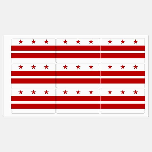 Patriotische Etiketten mit Flagge von Washington D (Blatt)