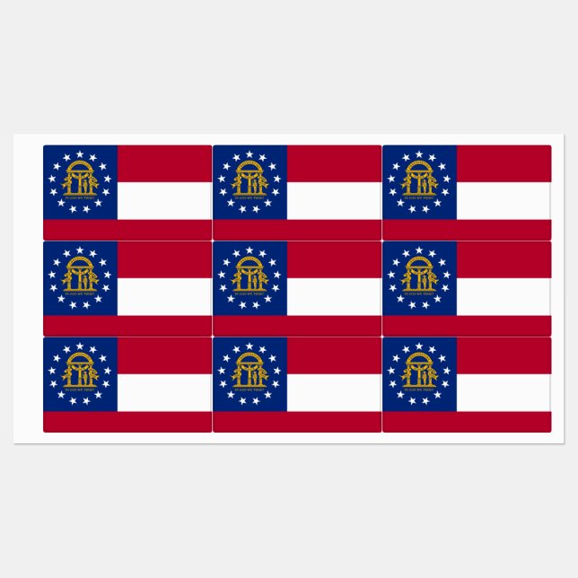 Patriotische Etiketten mit georgischer Flagge Staa (Blatt)