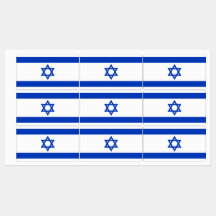 Patriotische Etiketten mit israelischer Flagge
