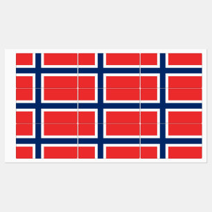 Patriotische Etiketten mit norwegischer Flagge
